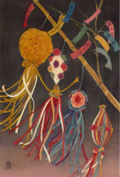 第59回光陽展　委員作品_中西 敏子　夏の訪れ（平塚の七夕）　（染色） F50