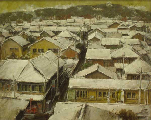 2013年4月　第61回光陽展　会員奨励賞：小田柿 寿郎　街　（油彩）　F100