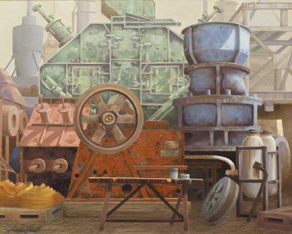 2013年4月　第61回光陽展　新人奨励賞：岩井 美枝子　SCRAP MACHINES　（油彩）　F100