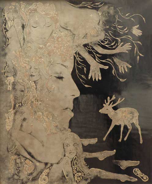 2013年4月　第61回光陽展　新人奨励賞：菊池 保裕　Celtic Tree　（漆絵）　F20