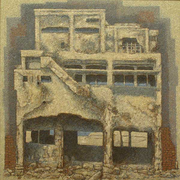 2014年4月　第62回光陽展　委員　小森 愼三　　土崩瓦解　（油彩）  S100