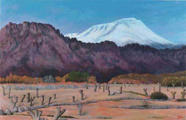 2014年4月　第62回光陽展　委員　細川 冨士雄　　桑園の冬　（油彩）  M150
