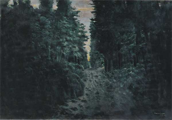 2014年4月　第62回光陽展　委員　吉田 高行　　早暁の峠道　（油彩）  F100