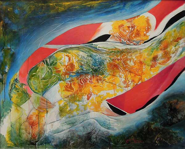 2014年4月　第62回光陽展　委員　吉永 ます子　　暖流　（油彩）  F100