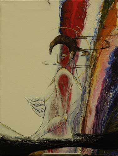 2014年4月　第62回光陽展　第1回小品作品展　小品佳作賞　北田 たき　三法印　（油彩） F6
