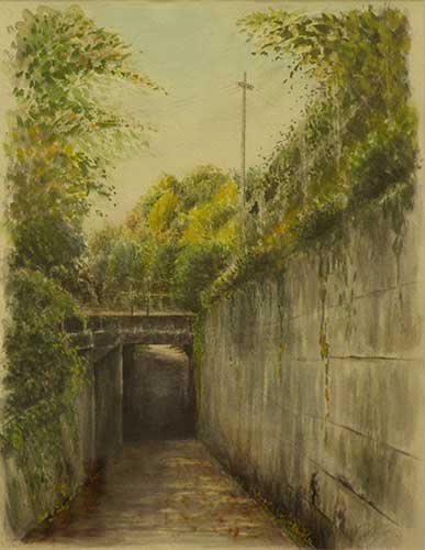2014年4月　第62回光陽展　第1回小品作品展　小品佳作賞　髙野 千代　小さな隧道　（水彩） F6