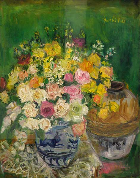 2015年4月　第63回光陽展　名誉委員　廣安 芳子　　薔薇　（油彩） F30