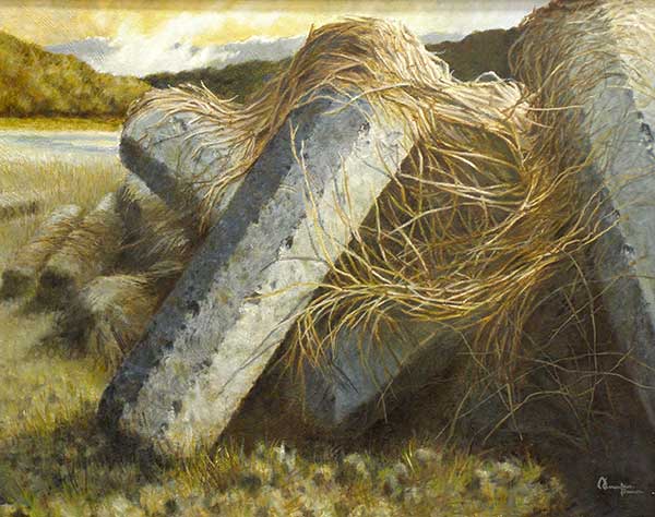 2015年4月　第63回光陽展　多々羅義雄賞　中島 篤　[ 会員 ]　わすれられた石材　（油彩） F100