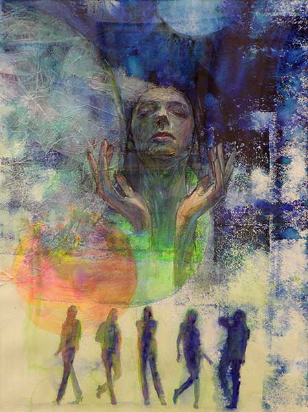 2015年4月　第63回光陽展　三浦 祥子　[ 一般 ]　美しい宙”かけがえのないもの”　（水彩） F20