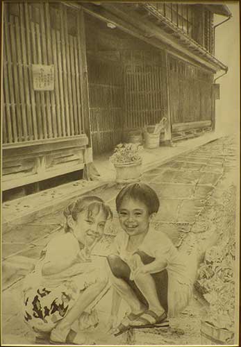 2015年4月　第63回光陽展　小品作品展　小品努力賞　池田 清一　　磯の町の石畳　（その他） P8