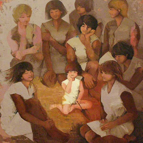 2016年4月　第64回光陽展　委員　井本 宏子　　抱く　（油彩）　変100