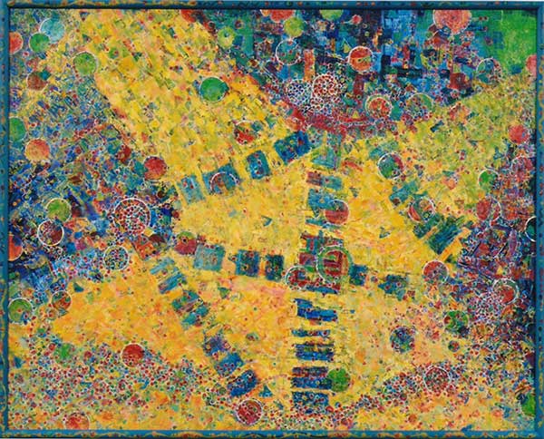 2017年4月　第65回記念 光陽展　委員　大野   起生　　鳥になって・銀座交差点　（油彩）　F100