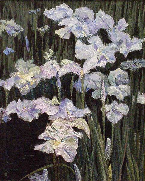 2017年4月　第65回記念 光陽展　名誉委員　江幡  芳明　　乱れ咲く（花菖蒲）　（油彩）　F100