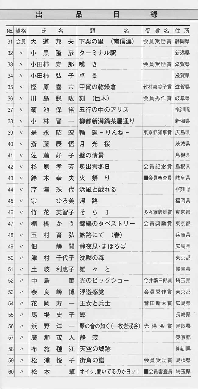 第65回記念光陽展　広島準本展　出品目録　03
