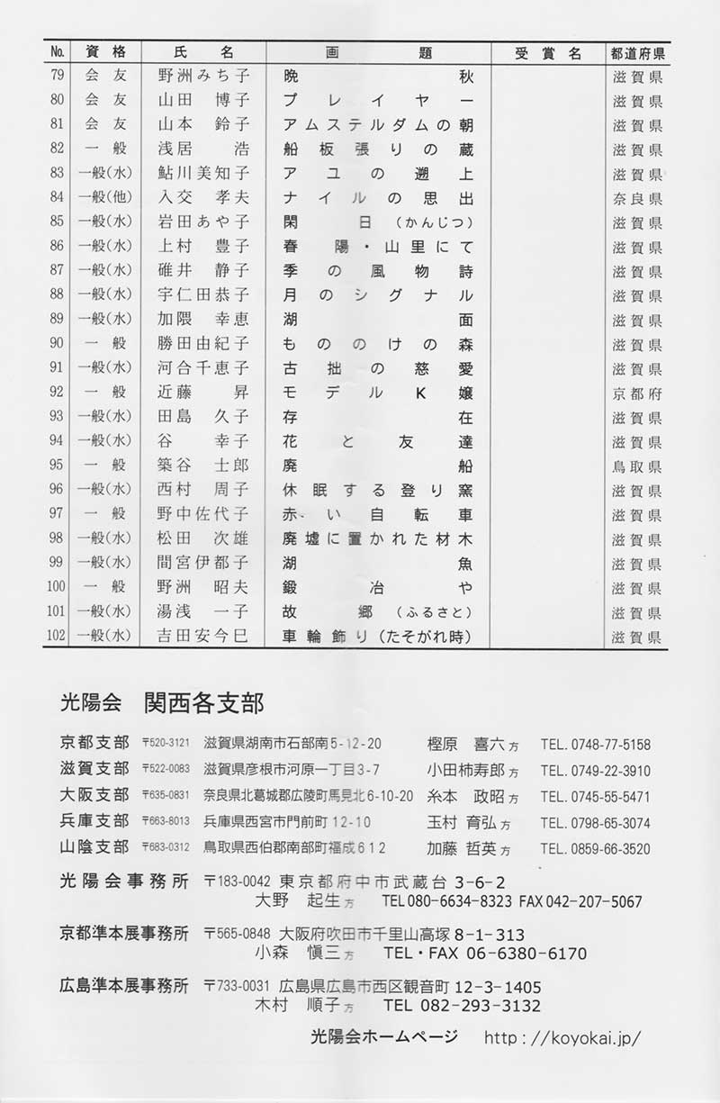 第65回記念光陽展　京都準本展　出品目録　04