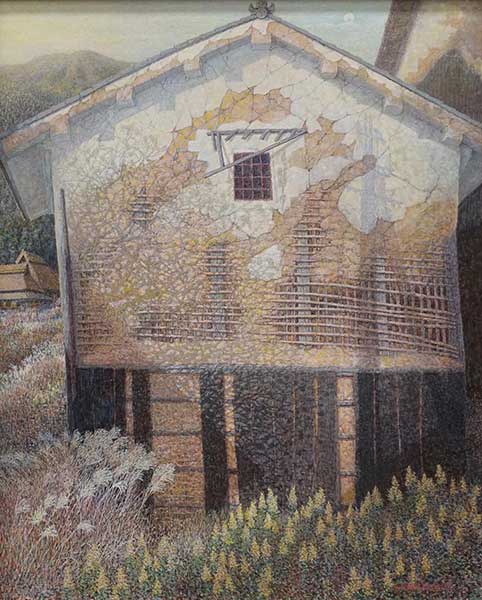 2018年4月　第66回 光陽展　委員　樫原 喜六　　倉（廃村にて）　（油彩）　F100