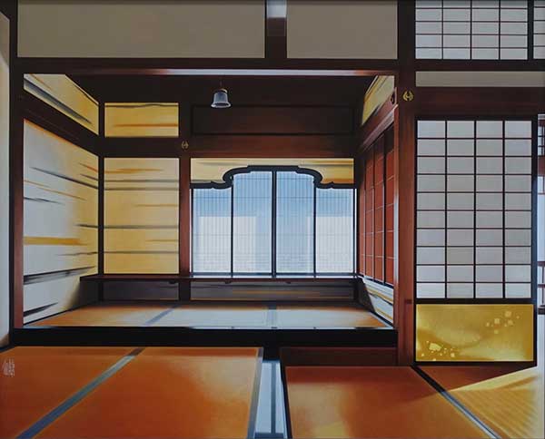 2018年4月　第66回 光陽展　委員　佃 静聞　　黄昏・毛利邸　（油彩）　F100