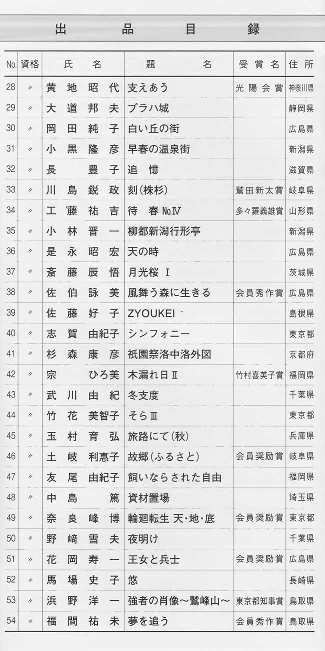 第66回光陽展　広島準本展　出品目録　03