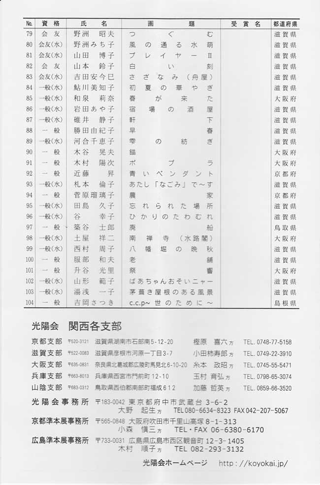 第66回光陽展　京都準本展　出品目録　04
