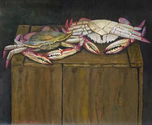 2018年4月　第66回光陽展　小品努力賞　渡辺 健　[小品部門]　　わたり蟹　（油彩）F8