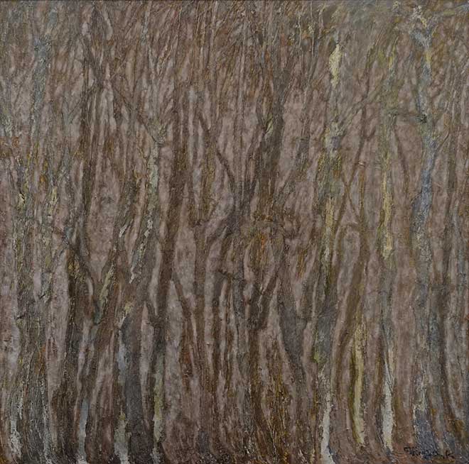 2019年4月　第67回 光陽展　委員　小森 愼三　　木の形象（痕跡）　（油）　S100