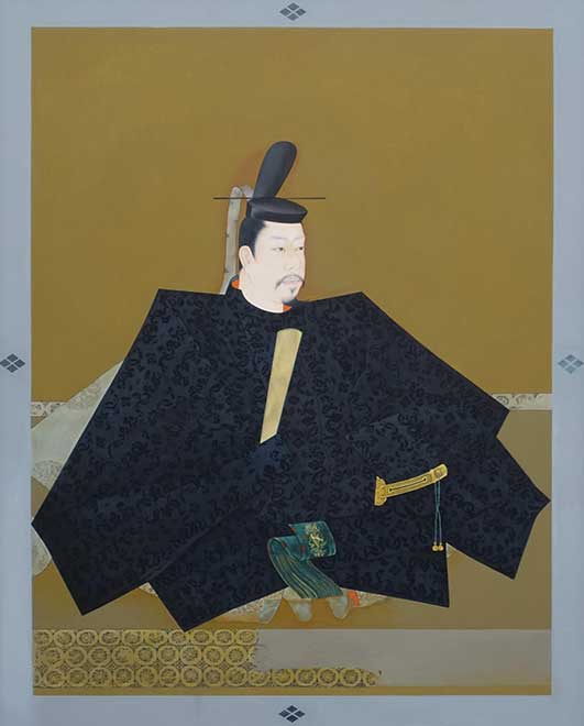 2019年4月　第67回 光陽展　委員　佃 静聞　　剣太刀清けく佩びて　（油）　F100
