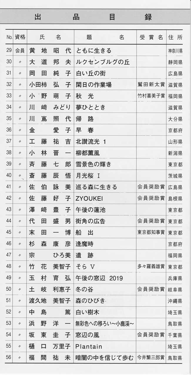 第67回光陽展　広島準本展　出品目録　03