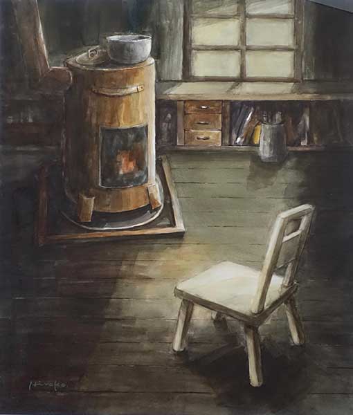 2019年4月　第67回光陽展　鷲田新太賞　小田柿 弘子　[ 会員 ]　閑日の作業場　（水） F80