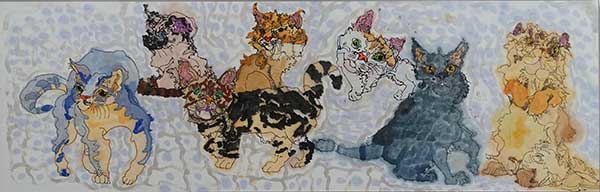 2019年4月　第67回光陽展　新人秀作賞</span>　　鬼頭　純平　[ 一般 ]　Seven Cat　（水） 変120