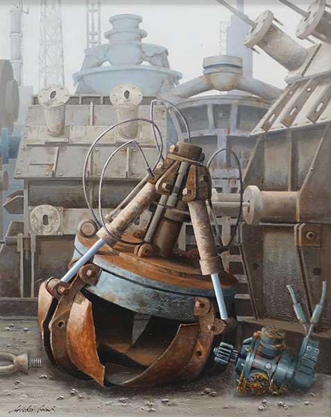 2019年4月　第67回光陽展　会員奨励賞　岩井 美枝子　[ 会員 ]　SCRAP　MACHINES　（油） F50