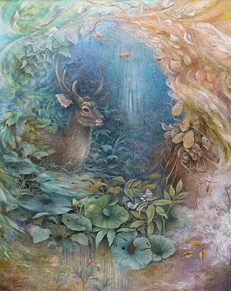 2019年4月　第67回光陽展　会員奨励賞　佐伯 詠美　[ 会員 ]　巡る森に生きる　（油） F100