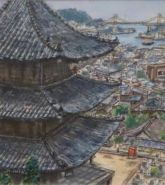 2019年4月　第67回光陽展　小品佳作賞　太田 雅代　[小品部門]　　天寧寺（尾道）　（水）F8